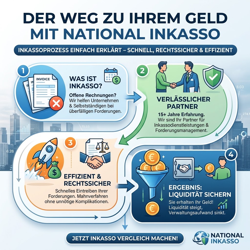 Der Weg zu Ihrem Geld mit National Inkasso
